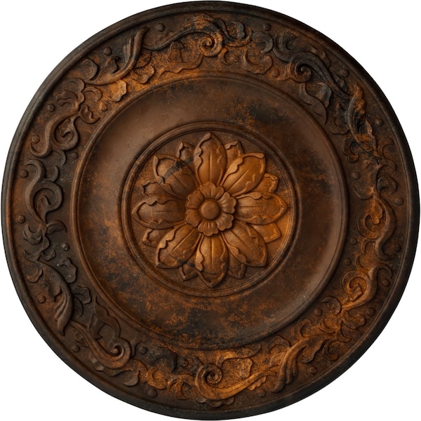 Ekena Millwork Milan Ceiling Medallion, Hand-Painted Rust, 47 5/8"OD x 2 3/4"P CM47MIRUS - main